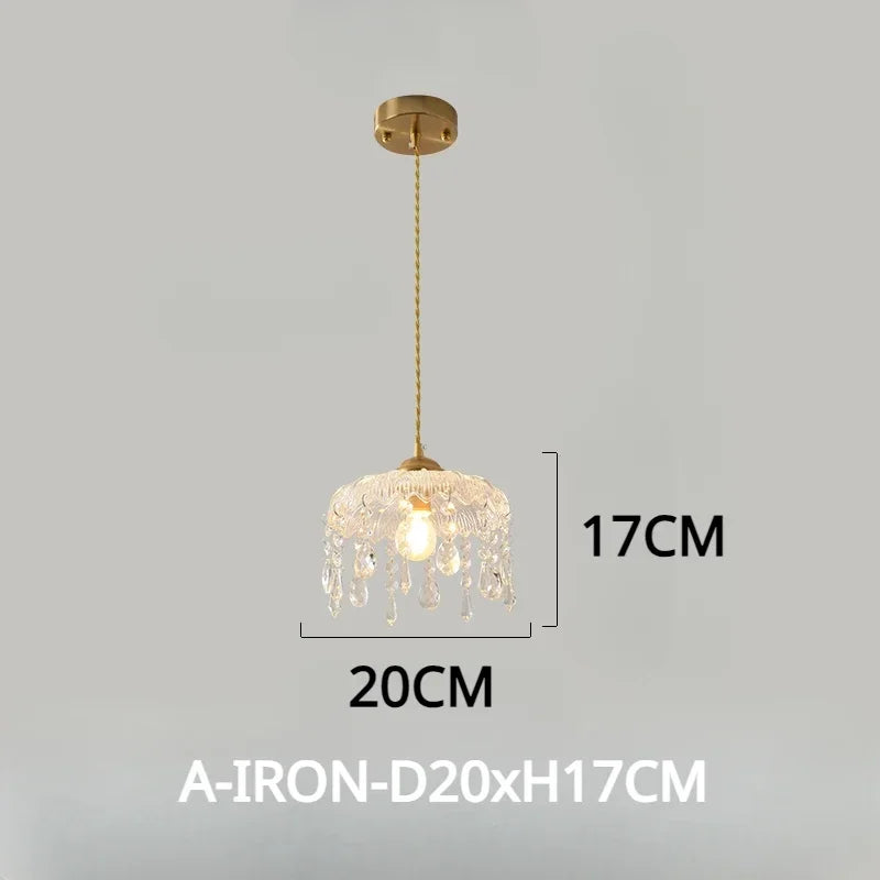 lustre vintage en cristal led design floral élégant - vue 14 sur 14