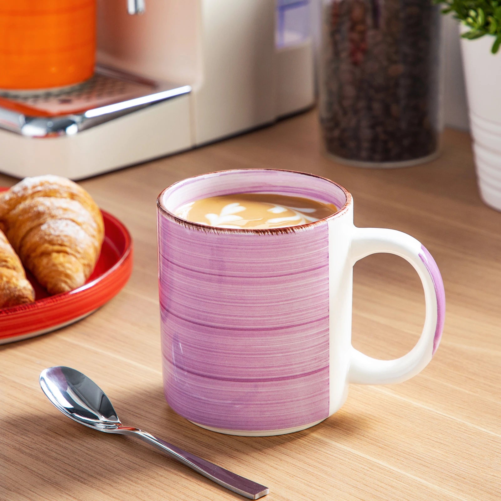Tasses en gres grandes capacite style artisanal lot - vue 7 sur 7