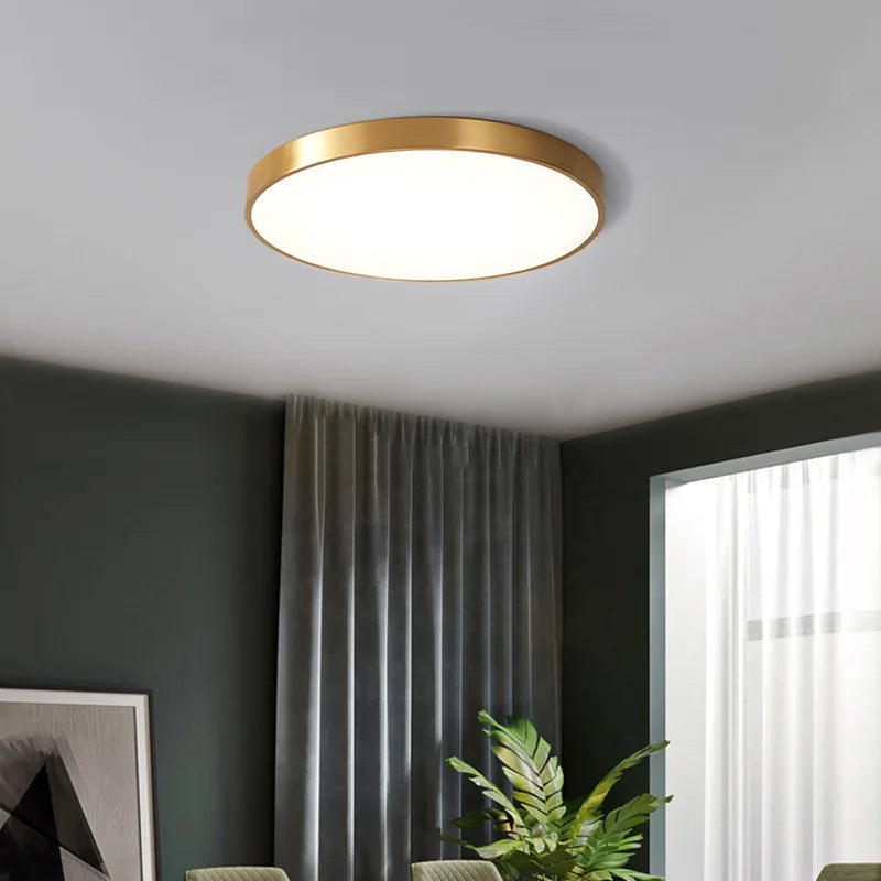 LED-Deckenleuchte Minimalistisch mit Fernbedienung in Gold-Messing - vue 4 sur 10