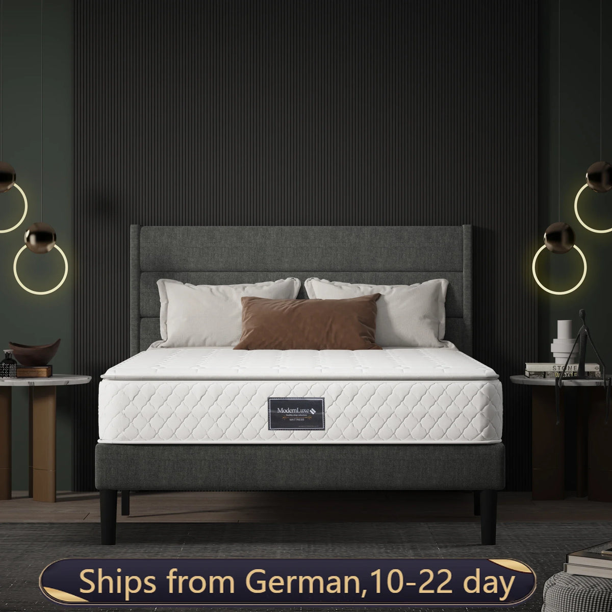 VSOGA Spring Core Mattress, 7-zone Cold Foam Mattress, Pocket Springs, Quilted Microfiber Cover, Firmness Level H3, Height 25 Cm