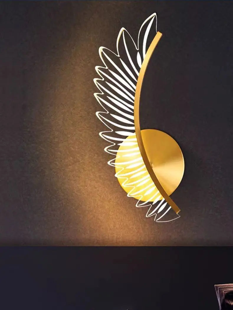 applique murale led design moderne ailée pour hôtel villa - vue 5 sur 9