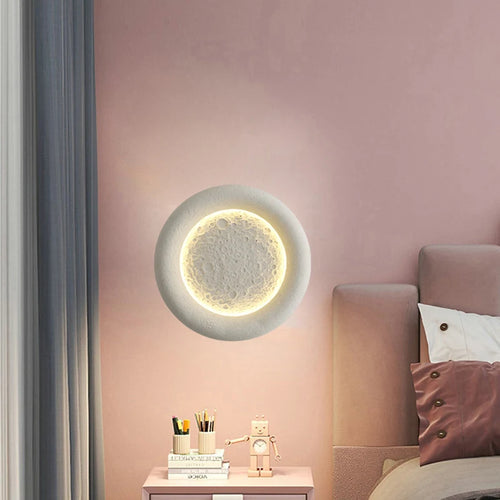 applique murale led ronde en forme de lune design art déco interchangeable - vue 4 sur 8