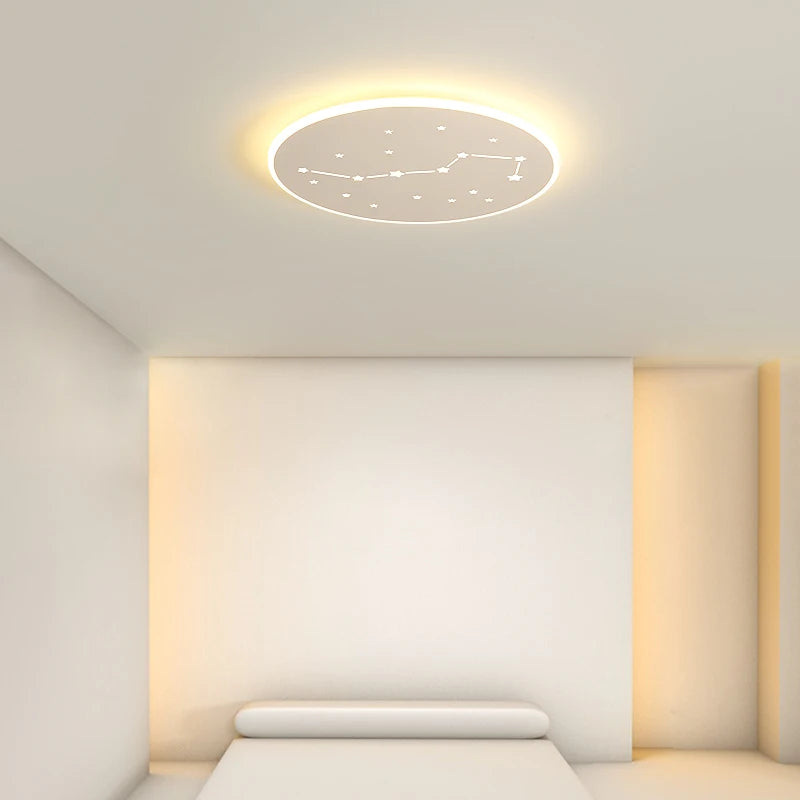 plafonnier moderne à leds avec télécommande et anneau rond
