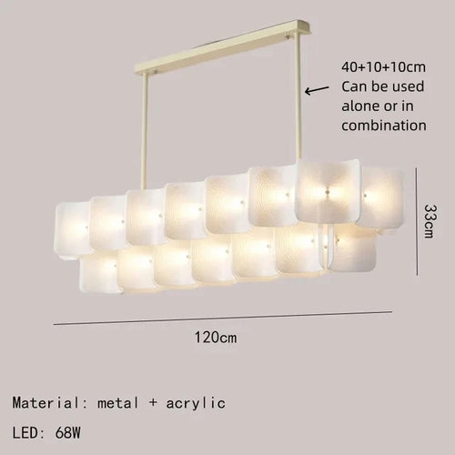 Moderner LED-Kronleuchter aus Acryl mit variabler Dimmung - vue 9 sur 9