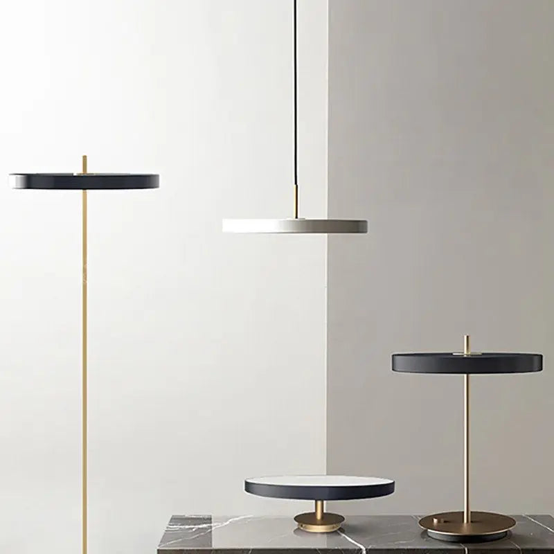 suspension led moderne lumière disque suspendus décoration luminaire lustre - vue 4 sur 12