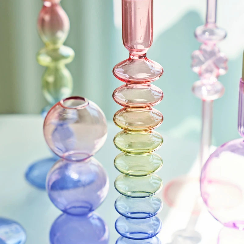 bougeoir en verre pour décorations de fête et mariage - vue 4 sur 16