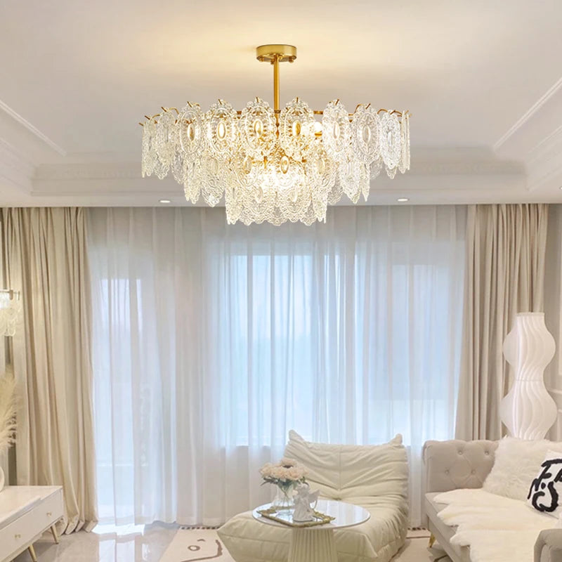 lustre en verre de style luxueux pour intérieur élégant - vue 5 sur 13