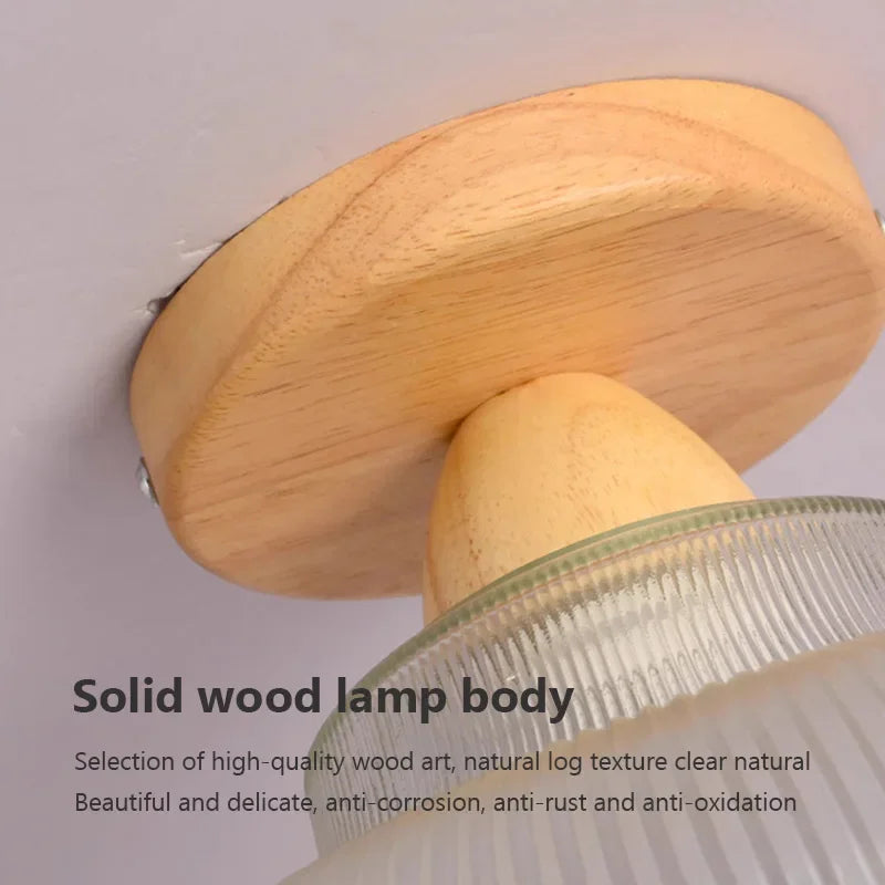 plafonnier led en bois massif nordique pour éclairage intérieur - vue 7 sur 12