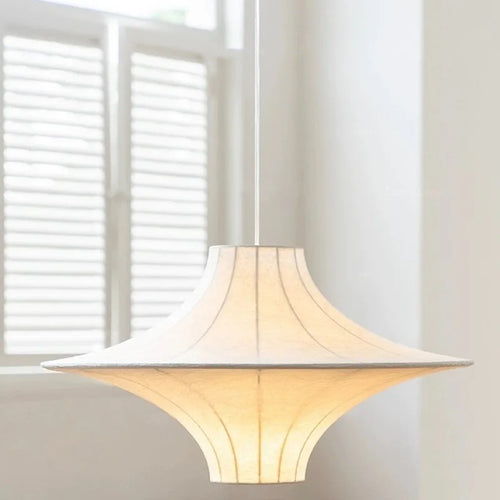 lustre en soie design japonais style wabi-sabi pour un éclairage élégant