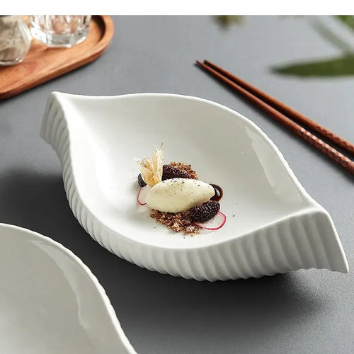 Assiettes ceramique double couche forme irreguliere style japonais