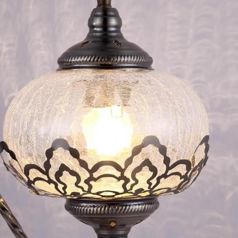 suspension vintage bohème en verre craquelé fait main - vue 7 sur 9