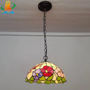 lustre libellule fleur style pastoral tiffany pour restaurant et cuisine