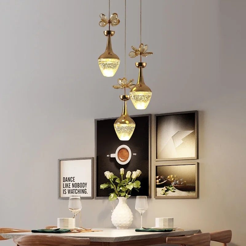 lustre de luxe en cristal avec led créatif minimaliste - vue 7 sur 6