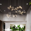 Höhenverstellbare LED-Pendelleuchte Kugel mit Blaseneffekt
