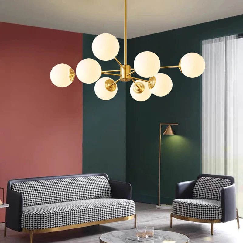 Moderne Simple suspension LED lumière fer lustre chambre salon salle à manger éclairage à la maison noir/or E27 220V plafonnier - vue 4 sur 20