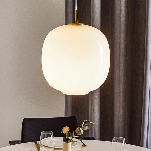 lampe led suspendue en verre nordique en fer pour intérieur décoratif