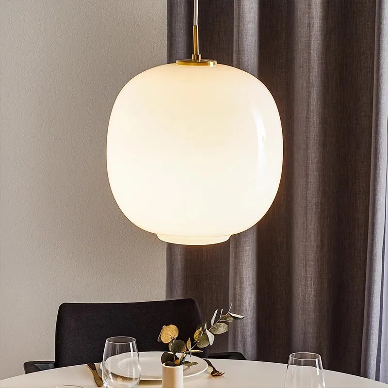 lampe led suspendue en verre nordique en fer pour intérieur décoratif - vue 3 sur 8