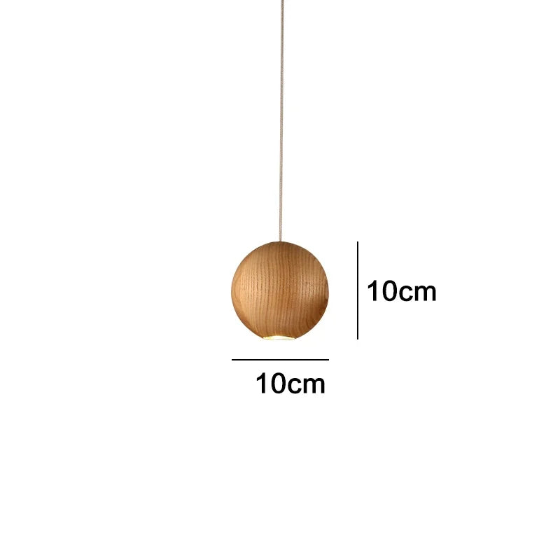 Moderne LED-Pendelleuchte aus Holz GZMJ mit mehreren Köpfen - vue 11 sur 11