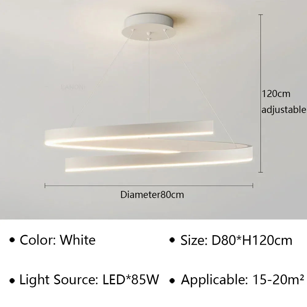 Moderner LED-Kronleuchter in Spiralform für die Inneneinrichtung