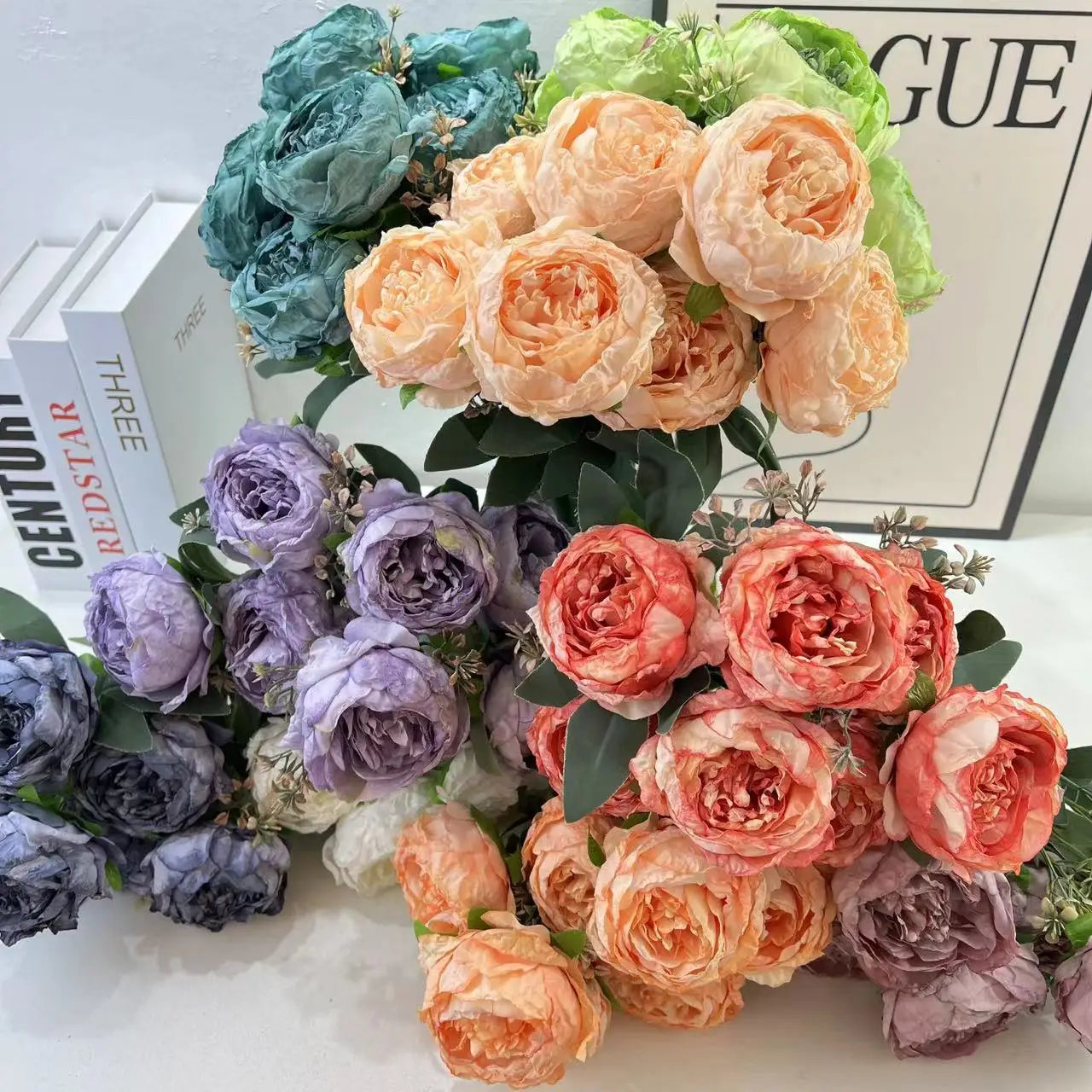 fleurs artificielles bouquet de pivoines pour mariage et décoration - vue 4 sur 13