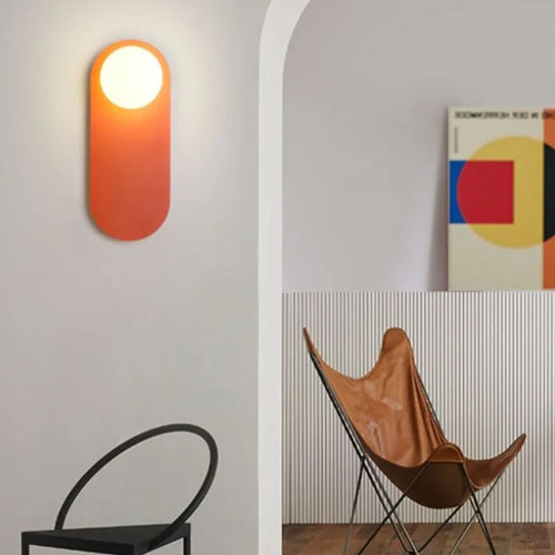 Nordische LED-Wandleuchte aus Glas in Orange - vue 2 sur 9