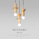 Moderne Pendelleuchte aus Holz im japanischen Stil für ein elegantes Interieur