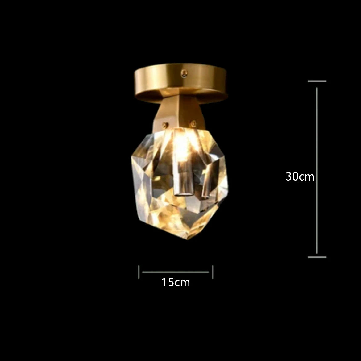 lustre moderne en laiton diamant cristal led de luxe