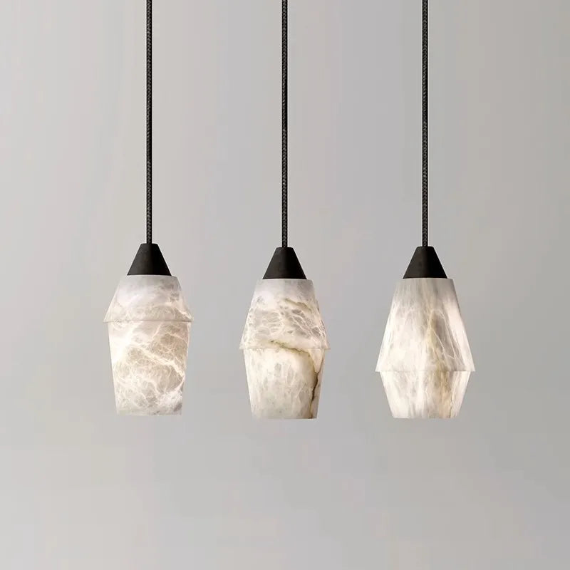 lustre suspendu led collection marbre style vintage rétro - vue 2 sur 9