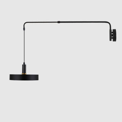 Industrielle Wandleuchte mit Teleskoparm im minimalistischen Design aus schwarzem Metall - vue 3 sur 13