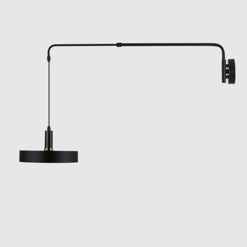 Industrielle Wandleuchte mit Teleskoparm im minimalistischen Design aus schwarzem Metall - vue 3 sur 13
