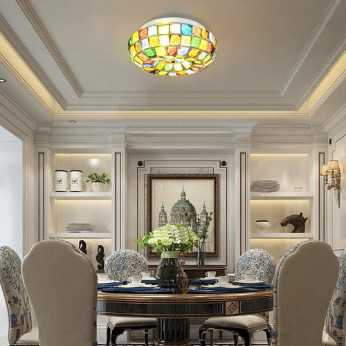 LED-Deckenleuchte im Tiffany-Stil Boho für farbenfrohe Beleuchtung - vue 4 sur 7