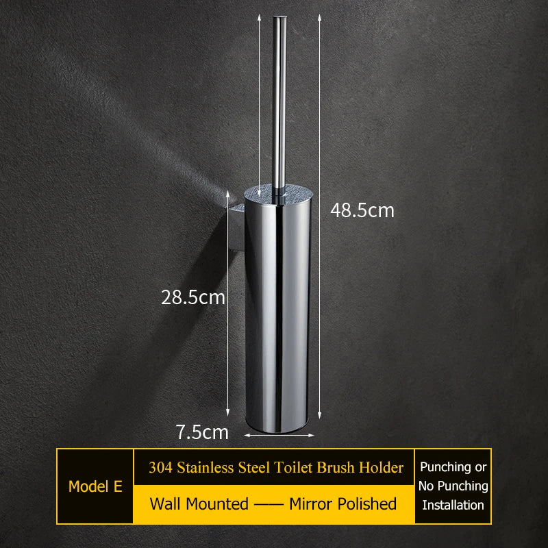 porte-brosse mural en acier inoxydable pour salle de bain - vue 8 sur 14