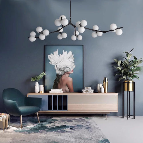 Pendelleuchte aus molekularem Glas im postmodernen Stil für elegantes Interieur - vue 4 sur 11