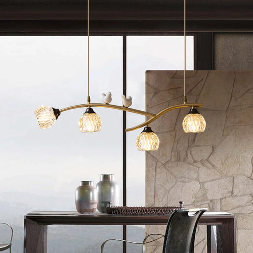 lustre led oiseau créatif en cuivre pour maison et restaurant