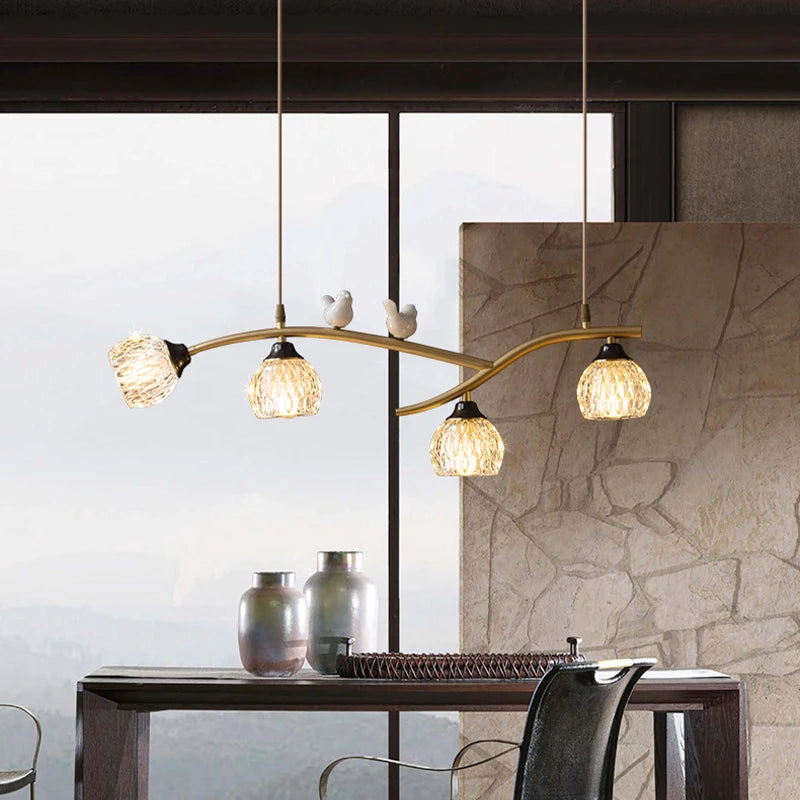 lustre led oiseau créatif en cuivre pour maison et restaurant - vue 3 sur 7