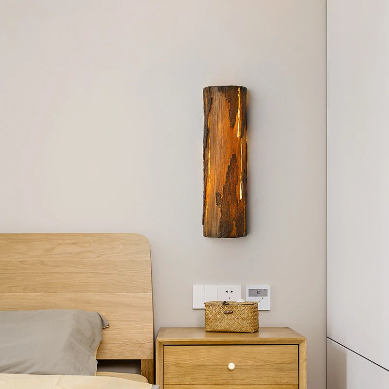 Modern creative tree stump LED wall lamp, indoor bedside wall lamp, designer, hotel, villa, cafe, passage, Art Deco, G9 - vue 3 sur 10