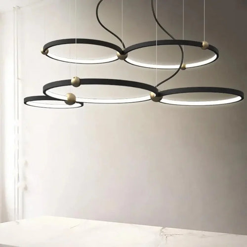 Moderner minimalistischer LED-Kronleuchter für Esstisch dekorativ - vue 3 sur 9