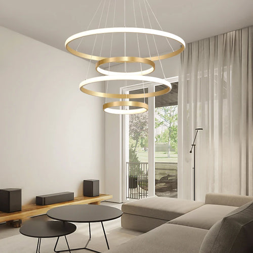 lustre moderne en style nordique avec télécommande et lumière led