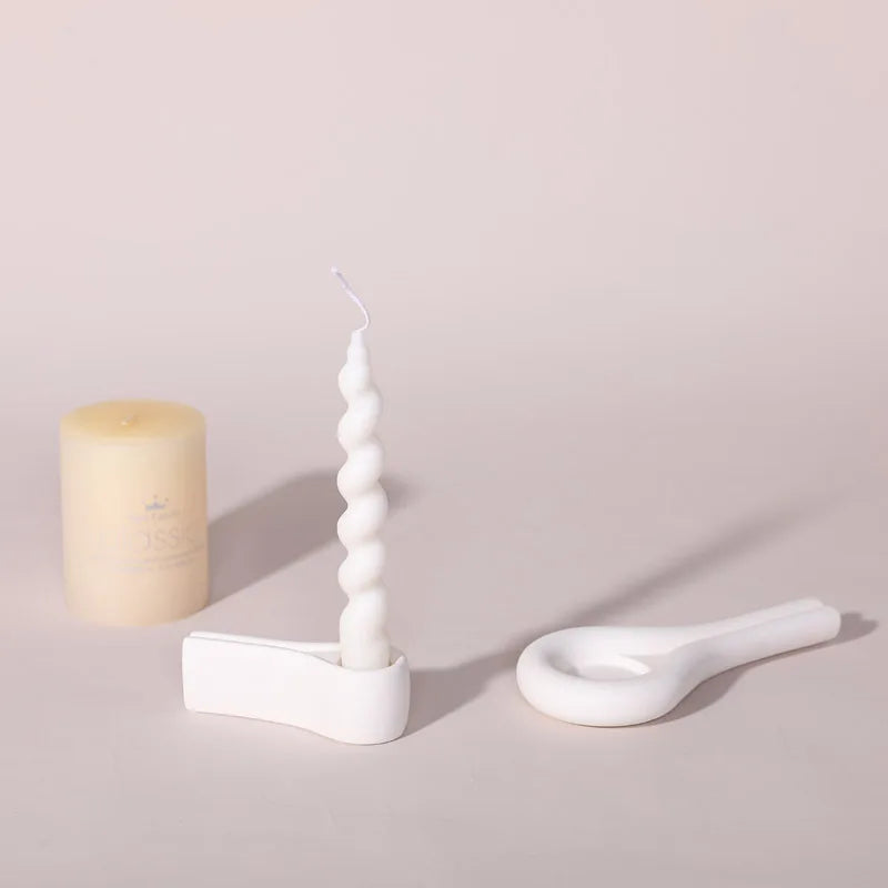 bougeoir en céramique nordique pour décoration et mariage - vue 3 sur 16