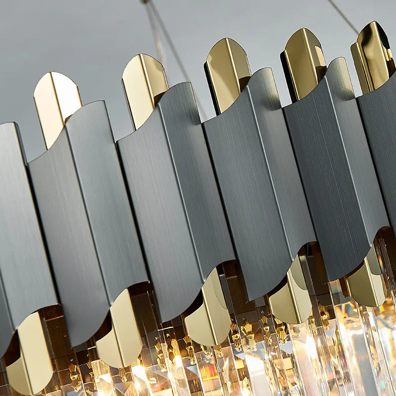 plafonnier led suspendu en cristal design moderne idéal pour table à manger - vue 6 sur 15