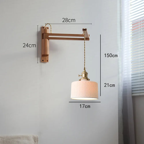 LED-Wandleuchte Retro Japanisch Teleskopisch aus Messing und Glas - vue 5 sur 15