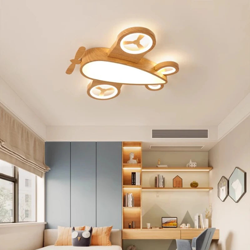 plafonnier led avion design nordique pour chambre enfant - vue 4 sur 8