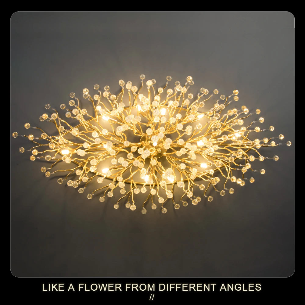 Nordischer LED-Kronleuchter aus Kristall für elegantes Ambiente - vue 4 sur 16