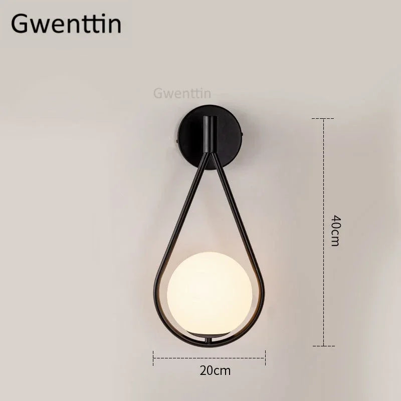Moderne Wandleuchte aus Glas für nordische Dekoration