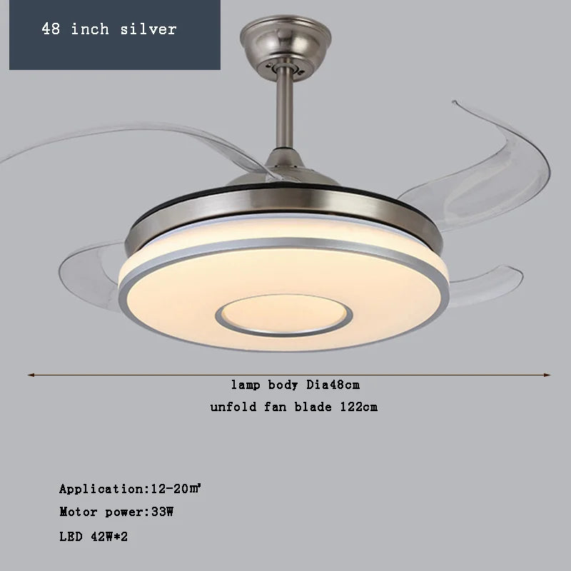 plafonnier led intelligent à pales rétractables design moderne