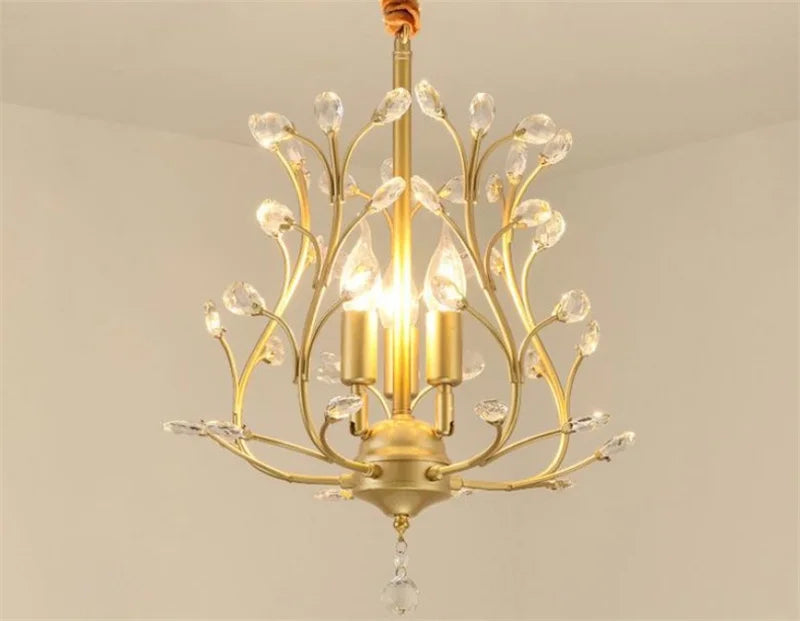lustre vintage en cristal à quatre branches pour éclairage élégant - vue 7 sur 8