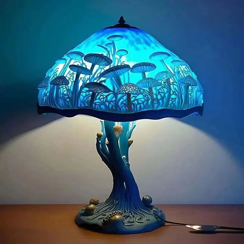 Lampe de Table Vintage en résine teintée champignon - vue 4 sur 8