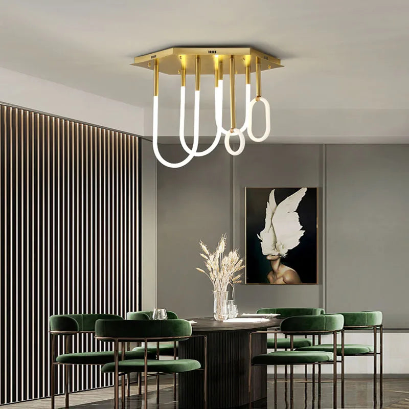 lustre nordique ligne combinaison lumière minimaliste moderne dimmable led