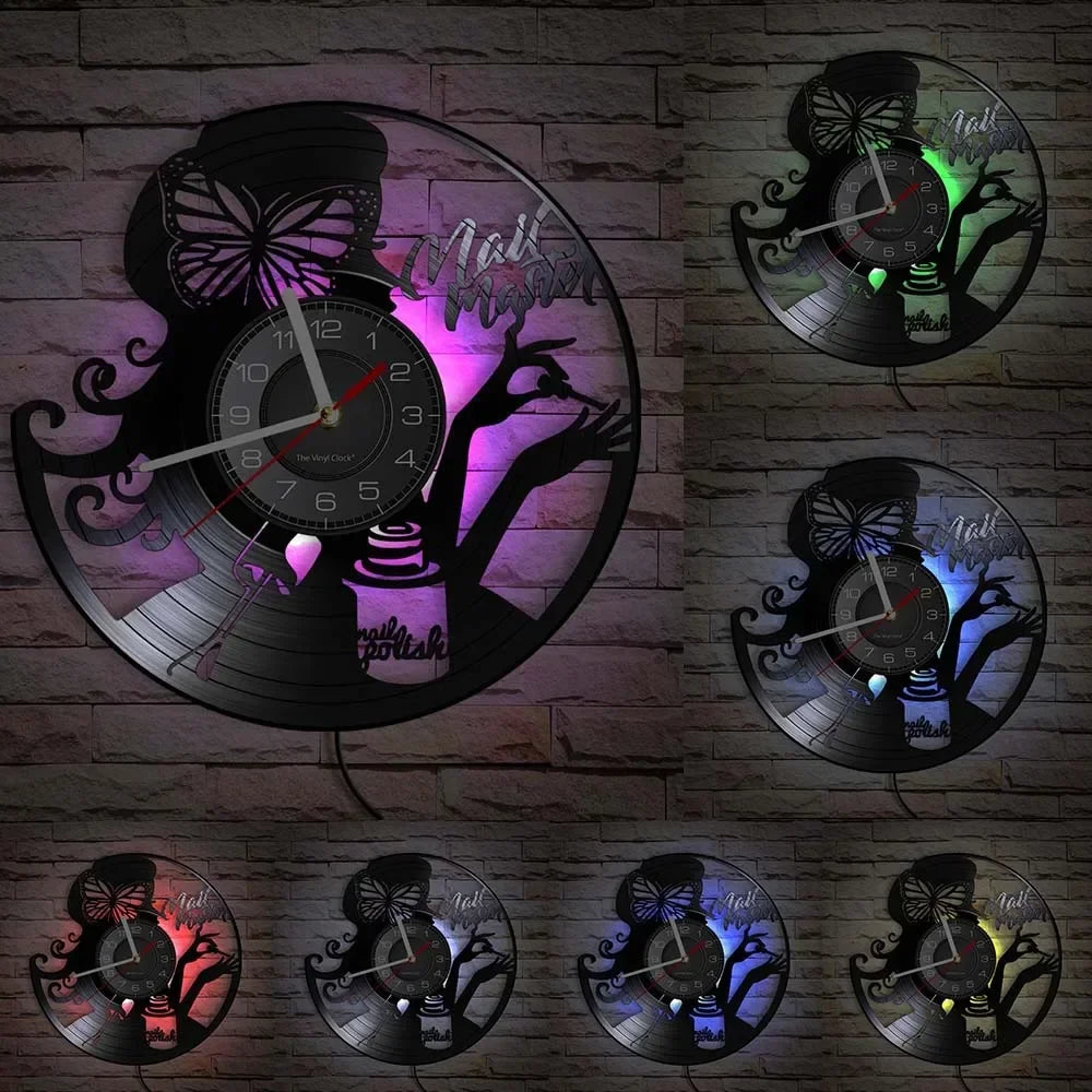 horloge murale vinyle pour salon de manucure et beauté - vue 29 sur 31