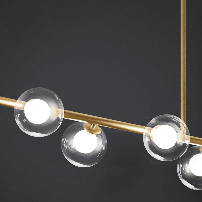 Moderner LED-Kronleuchter mit Glaskugellampen im nordischen Stil - vue 5 sur 12